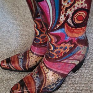 Nomad multi color rain boots